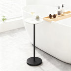 COVLON Nature Marble Drink Table, Pedestal Table, Small Round Side Table, Martini Table for Living Room, Bathroom, Small Space, Black 1