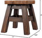 Fox Hand-Carved Acacia Hardwood 11 inch Decorative Animal Foot Rest Step Stool