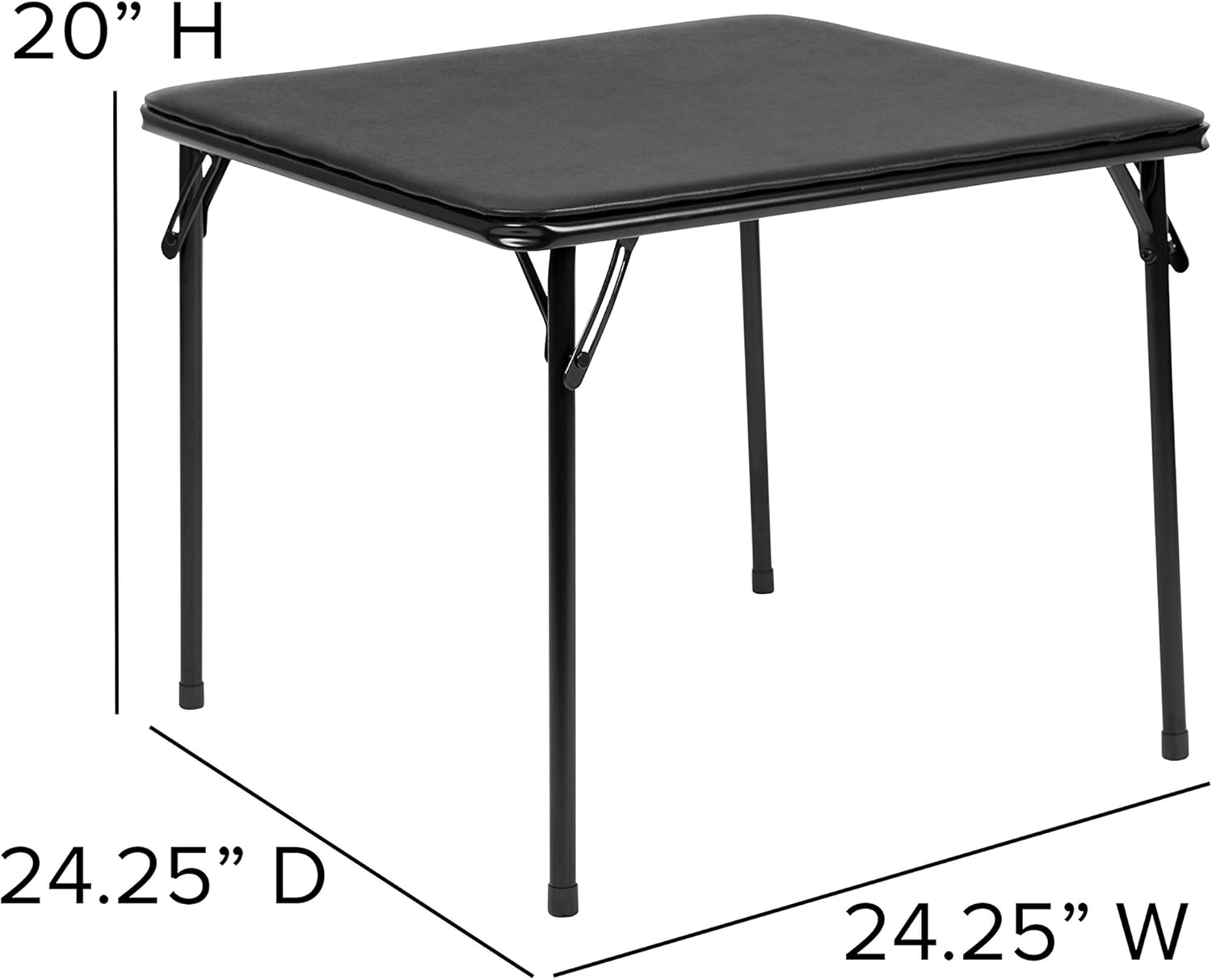EMMA + OLIVER Kids Black Folding Table