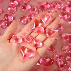 Bememo 168 Pieces Valentine's Day 3D Acrylic Heart Gems Crystal for Table Scatter Decorations Heart Shaped Vase Filler for DIY Crafts Rhinestones Valentine's Wedding Supplies (Pink)