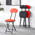 1 Piece Folding Chairs Stools- Multipurpose Stacking Metal Chair- Foldable Design for Small Spaces,Hollow High Back Support(Red)