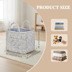 Floral Fabric Storage Basket Car Interior Storage Basket Underwear Sundries Laundry Baskets Supplies Home Organizer Bag (blue 3)