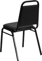 Flash Furniture Hercules Series Trapezoidal Vinyl Banquet and Event Chairs, Commercial Event Chairs with Padded Seats and Backs, Set of 4, Black