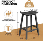Ciokea 2 Set 29" Outdoor Bar Stools Heavy Duty HDPE Outdoor Stools Weatherproof Waterproof Patio Seats Modern Bar Height Tall BarStools for Bar Deck Balcony Kitchen Yard, Black