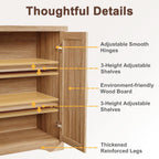 Memobarco Fluted Buffet Cabinet with Storage（55.59" W Accent Sideboard Cabinet Modern Credenza with Doors & Adjustable Shelves Modular Coffee Bar Media Console for Dining Room Entryway,Natural Oak