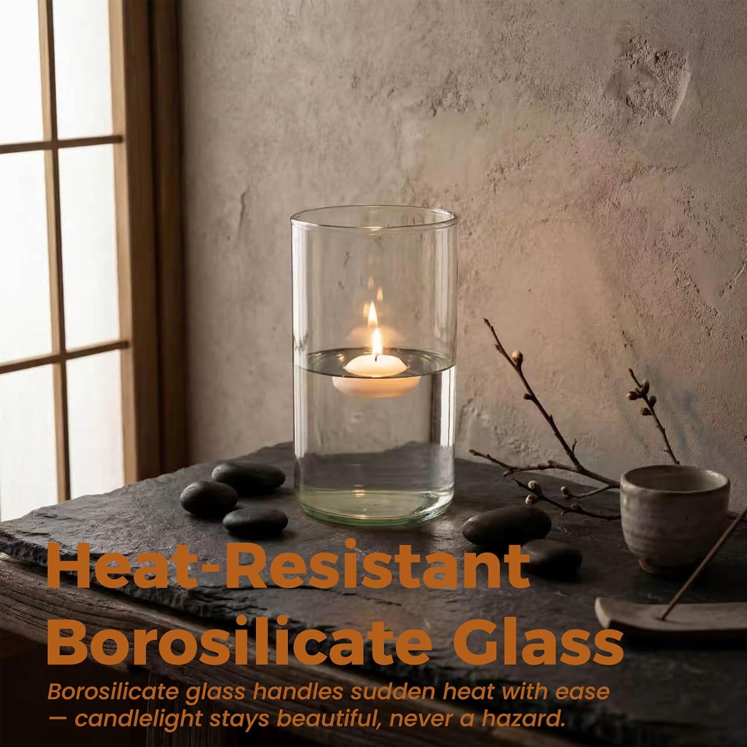 Sandraheer 12-Pack Glass Cylinder Vases, 6" Tall — Clear Bud Vases for Weddings, Hurricane Candle Holders & Table Centerpieces