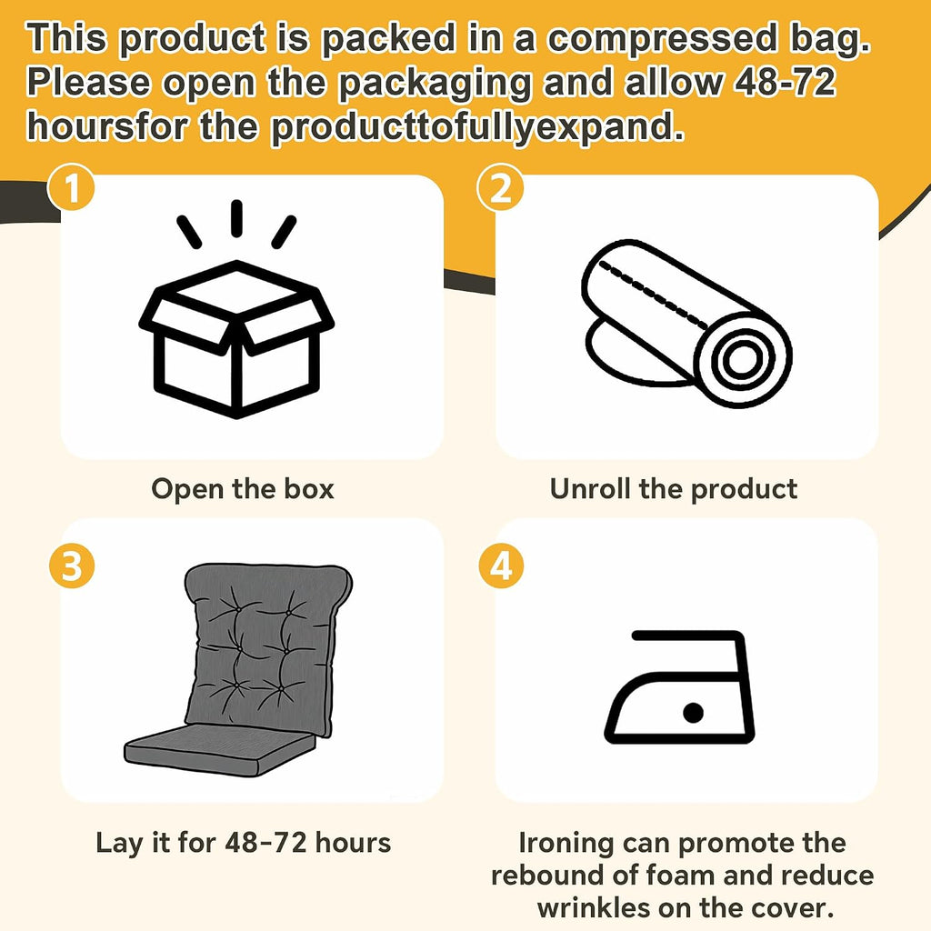 ROYALAY 2 Sets Cushions for Kitchen Chairs, Dining Chair Back Cushion with Straps, Dining Room Seat Pad & Back Pad with Removable Cover, Grey