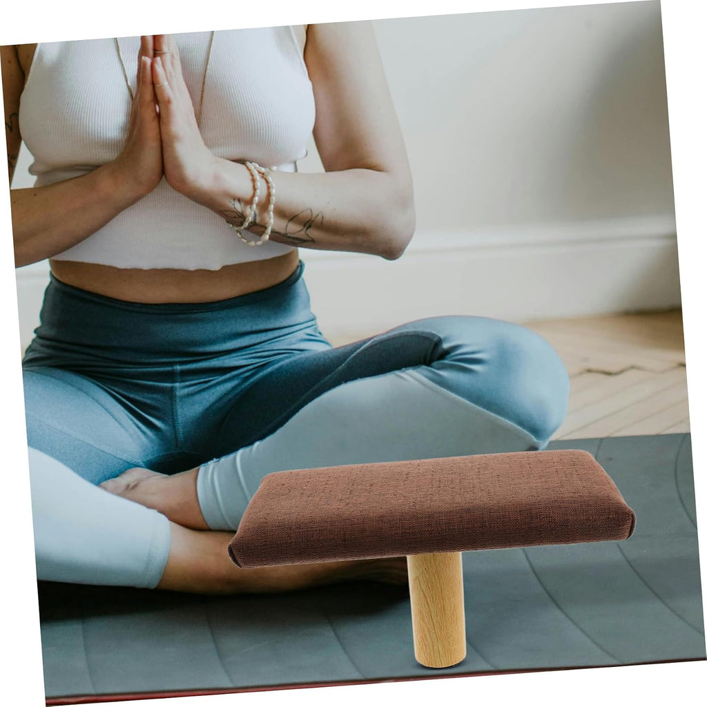 Toyvian Wooden Bench Stool Small Brown Cushioned Seiza Prayer Seat and Mindfulness Practice Under 150cm Height