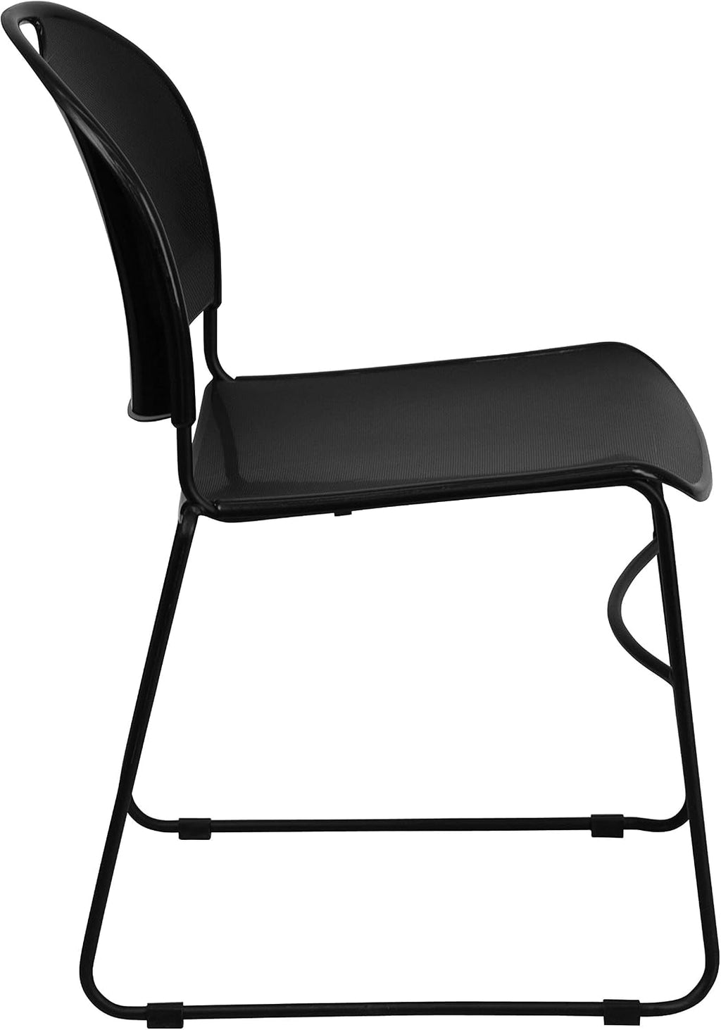 EMMA + OLIVER Black Ultra-Compact School Stack Chair - Office Guest Chair/Student Chair