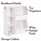 RiverRidge Toy Storage Organizer and Bookcase with Cubbies and Veggie Storage Bins for Home Organization Bookshelf and Containers for Organizing Kids' Toys