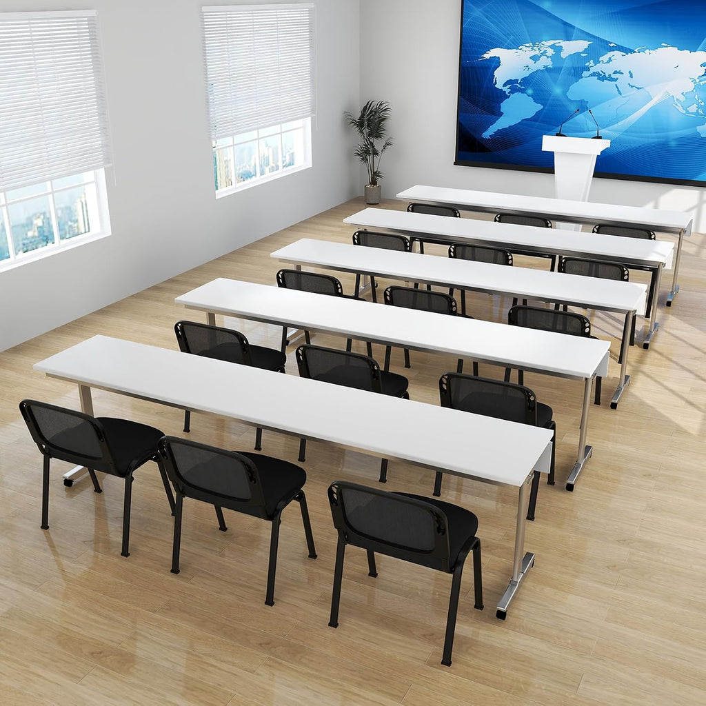 Giantex Set of 10 Office Guest Chair, Stackable Waiting Room Chair with Padded Seat, Metal Frame, 330Lbs Capacity, Conference Room Chair, Reception Chair for Lobby, Training Room, Meeting Room