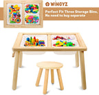 WINGYZ Sensory Table and Chair Set, 3 in 1 Kids Table for Play Study Art Dining Toys Storage, Sensory Activity Tables for Toddler with Storage Bins, Children's Gifts for Boys and Girls