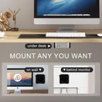 IFCASE Mount for Mac mini M4/M4 Pro 2024, Under Desk, Wall, Monitor Back VESA Mount Bracket with Heat Dissipation & Anti-Scratch Design (Silver)