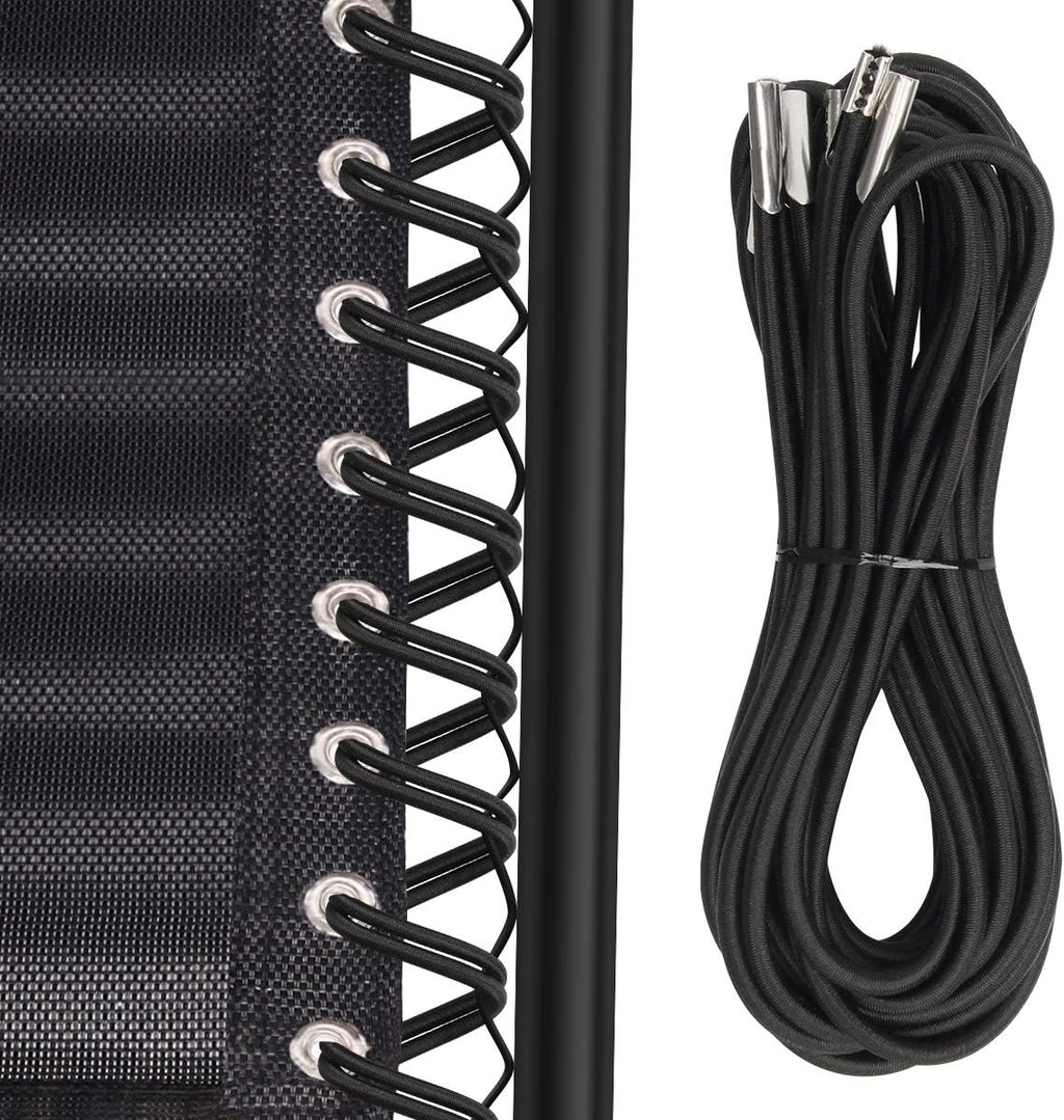 COITEK 4PCS Replacement Cord for Zero Gravity Chair, Universal Elastic Repair Cord for Recliners Replacement Laces Rope for Lounge, Bungee Beach Chair (Black)