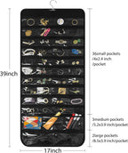 Bloss Black Hanging Jewelry Organizer With 90 Pockets for Closet, Earring Holder Organizer Storage, Over The Door Jewelry Organizer, Double-Sided Jewelry Holder for Earrings,Necklaces,Rings