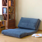 N&V Folding Matress Sofa Bean Bag Bed, Foam Filling Folding Matress Sofa, Includes Removable and Machine Washable Cover, Soft Premium Faux Fur (Small, Blue)