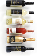 xympo Wall Mounted Wine Rack Set – 6-Piece Aluminum Bottle Holders with Non-Slip Cork Pads for Secure Storage