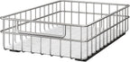 Stainless Steel Pull Out Cabinet Organizer(11.8"W x 16.5"D x 4.7"H)-1 Pack, Minimalist Design Frame, Full-Extension Slide Rails, Easy Installation for Pantry Organizers or Kitchen Cabinet Organizer