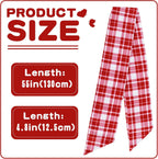 TONIFUL Wreath Sash for Front Door 4.5" x 56" Red Check Plaid Wreath Sash for Embroidery Garland Doorway Indoor Outdoor Wall Yard Ribbon Bow Christmas Party Home Decor