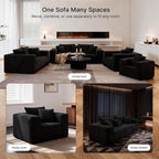 Single Cloud Sofa - No Assembly Giant Bean Bag Chair, High Backrest Wide Armrest Foam Boneless Couch, High Capacity Comfy Furry Sofa for Small Spaces Living Room Bedroom Apartment Dorm Office