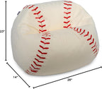 Big Joe Sports Ball Bean Bag Chair for Kids, Baseball Plush, Ultra-Soft Lightweight Polyester Blend, 2.5 Foot Refillable