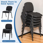 Giantex 12-Pack Conference Chair Set - Stackable Guest Chair with Metal Frame, Padded Cushion, Stacking Reception Chair, Lobby Chairs Set of 12, Stackable Chairs, Office Waiting Room Chair, Black