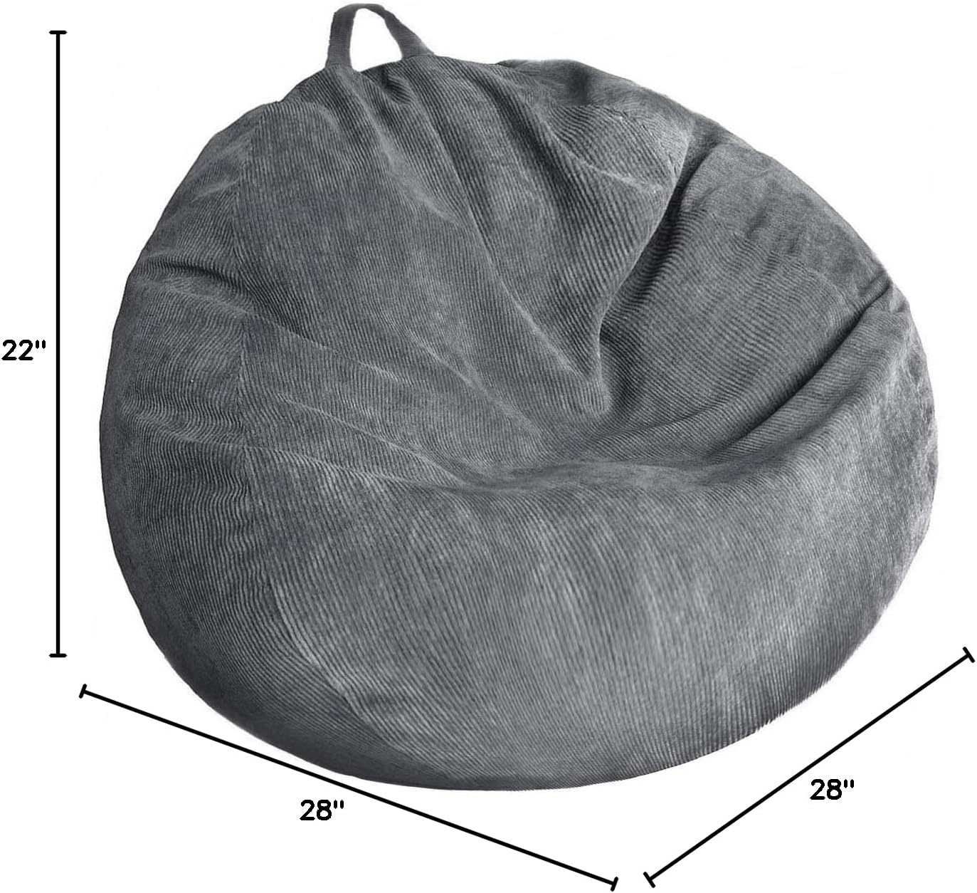 Stuffed Animal Storage Bean Bag Chair Cover (No Filler) Washable Ultra Soft Corduroy Bean Bag Cover for Organizing Plush Toys or Textile, Sack Bean Bag for Adults, Teens