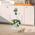 Nightstand Table - Acrylic Transparent Decorative Storage Desk | End Table for Living Room - for Apartment Businesses Rental Bathroom Lobby Bedrooms Living Rooms Dormitory Hotel Restaurant