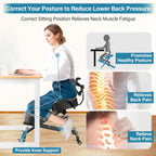 Kneeling Chair, Ergonomic Kneeling Chair with Back Support, kneelings Office Chairs with Adjustable Height and Lumbar Support for Banking Meeting Room Office Home Reception,Improve Postures