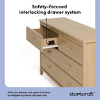 Storkcraft Alpine 6-Drawer Dresser, Driftwood | GREENGUARD Gold Certified, Brown Dresser for Bedroom, Kids & Nursery Storage, Safety Interlocking Drawers, Kids Bedroom
