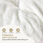 Comfy Saucer Chair, Faux Fur Disc Chair Foldable, Lounge Lazy Chairs for Living Room Bedroom Dorm, Reading Chair for Kids Adults Girls Teens, White