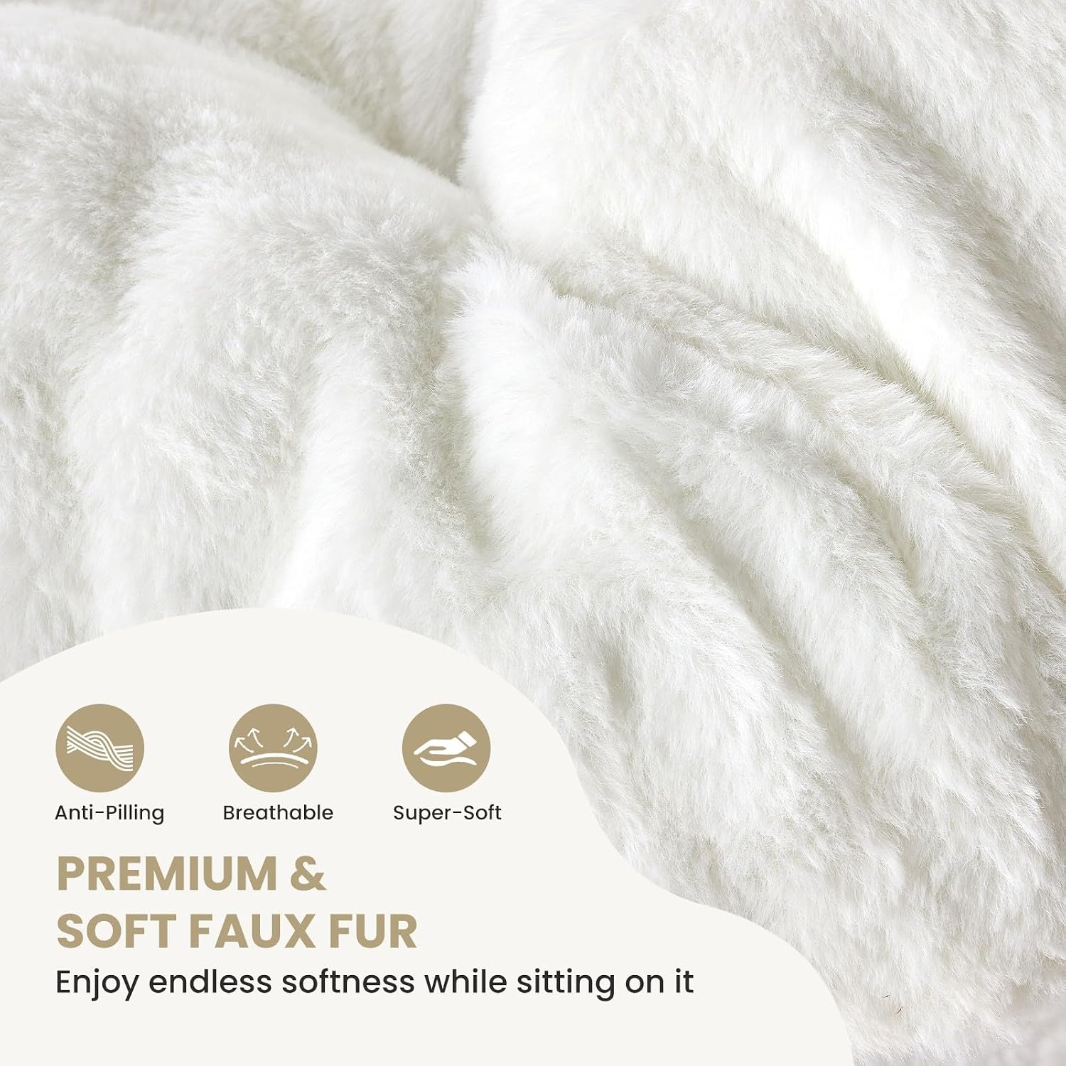 Comfy Saucer Chair, Faux Fur Disc Chair Foldable, Lounge Lazy Chairs for Living Room Bedroom Dorm, Reading Chair for Kids Adults Girls Teens, White