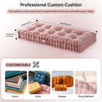 Custom Window Seat Cushion, Tufted Bench Cushions for Indoor Furniture, Velvet/Corduroy Bench Cushion, Customizable Shape/Size Bay Window Cushion, 4 Inch Thick, 30+ Colors