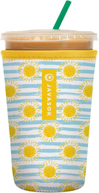 Sok It JavaSok Iced Coffee & Cold Soda Insulated Neoprene Cup Sleeve (Good Day Sunshine, Medium: 22-28oz)