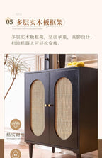 Entryway Cabinet Wooden Storage Cabinet Modern Sideboard Rattan Dining Sideboard Living Room Small Entrance Tea Cabinet Sideboard Storage Cabinet