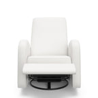 Storkcraft Santa Monica Power Recliner Swivel Glider (Ivory Basketweave) – Effortless Electronic Power Recline, USB-A & USB-C Charger
