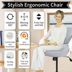 Ergonomic Drafting Chair,Standing Computer Desk Chair,Foot Ring,Lumbar Support,Swivel Task Chair -Grey