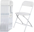 OLLODOT 10 Pack White Folding Chairs with 350-LBS Capacity, Plastic Foldable & Portable Indoor Outdoor Chairs, Portable Commercial Seat with Steel Frame for Office, Party, Events, Wedding & Dinning