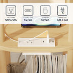 HOOBRO Small Side Table with Charging Station, Small End Table, 3-Tier Oval Bamboo Accent Table, Compact Sofa Bedside Table, for Living Room, Bedroom, Apartment, Natural YL177UBZ01