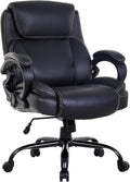 PayLessHere Big and Tall Office Chair 400lbs Wide Seat Ergonomic Computer Chair with Arms and Lumbar Support Pu Leather High Back Executive Task Desk Chair for Back Pain, Black