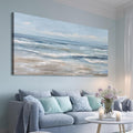 BewDalky Abstract Coastal Beach Wall Art Blue Ocean Waves Canvas Prints Modern Minimalist Landscape Painting Seascape Pictures Artwork for Living Room Bedroom Bathroom Beachy House Wall Decor 20"x40"