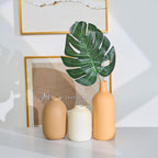 Ceramic Vase Set of 3,Neutral Modern Vases for Bouquet Pampas Grass Dried Fresh Flowers,Rustic Home Decor for Living Room,Bedroom Entryway(Beige)