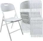 10 Pack Folding Chair, 600 lb Weight Capacity,Indoor/Outdoor Heavy Duty Foldable Chairs for Restaurants, Kitchens, Picnics, Races, Parties & Weddings. (10, White)