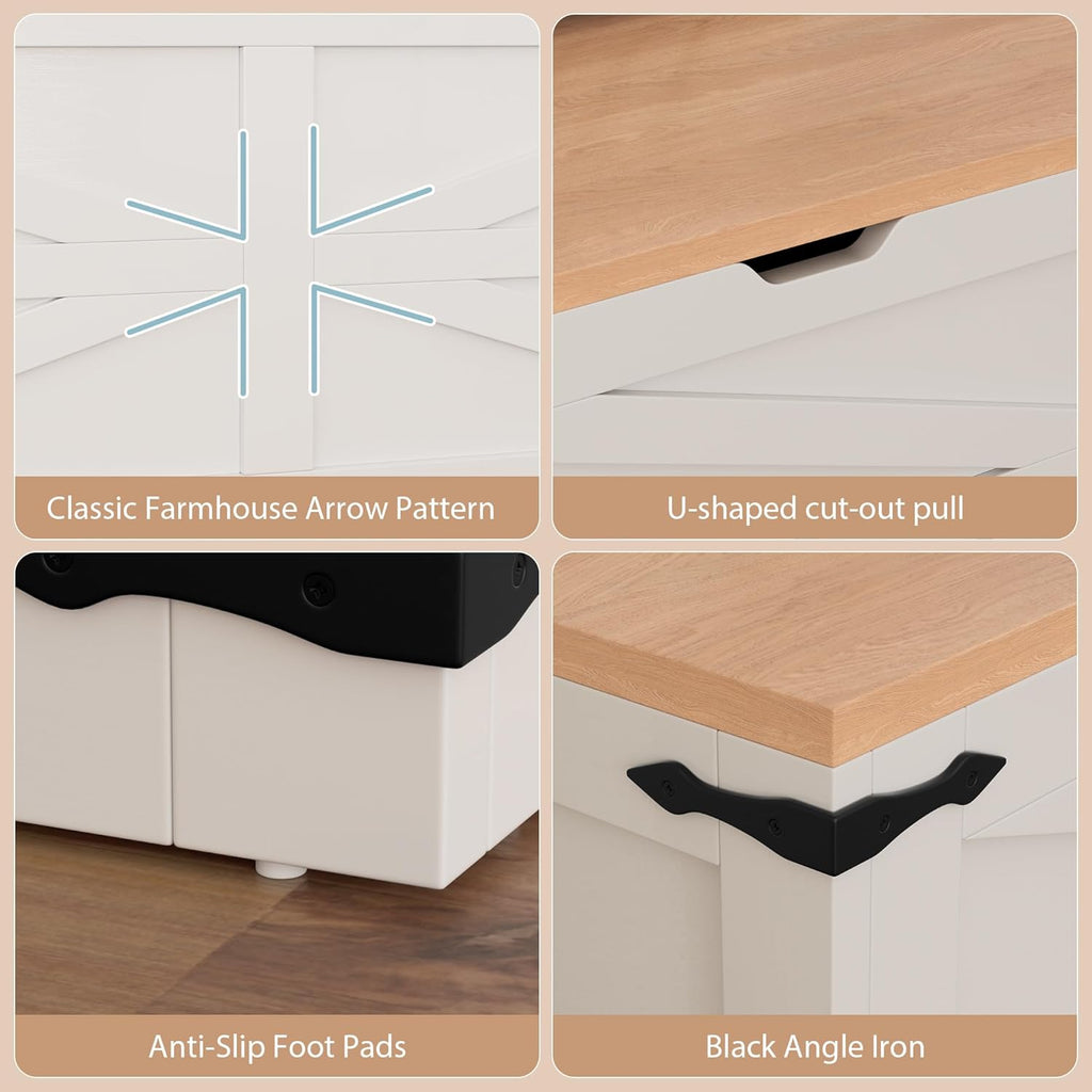 L Shape Storage Bench, Kitchen Breakfast Nook Bench, Farmhouse Corner Bench with Storage for Entryway, Dining Room, Kitchen