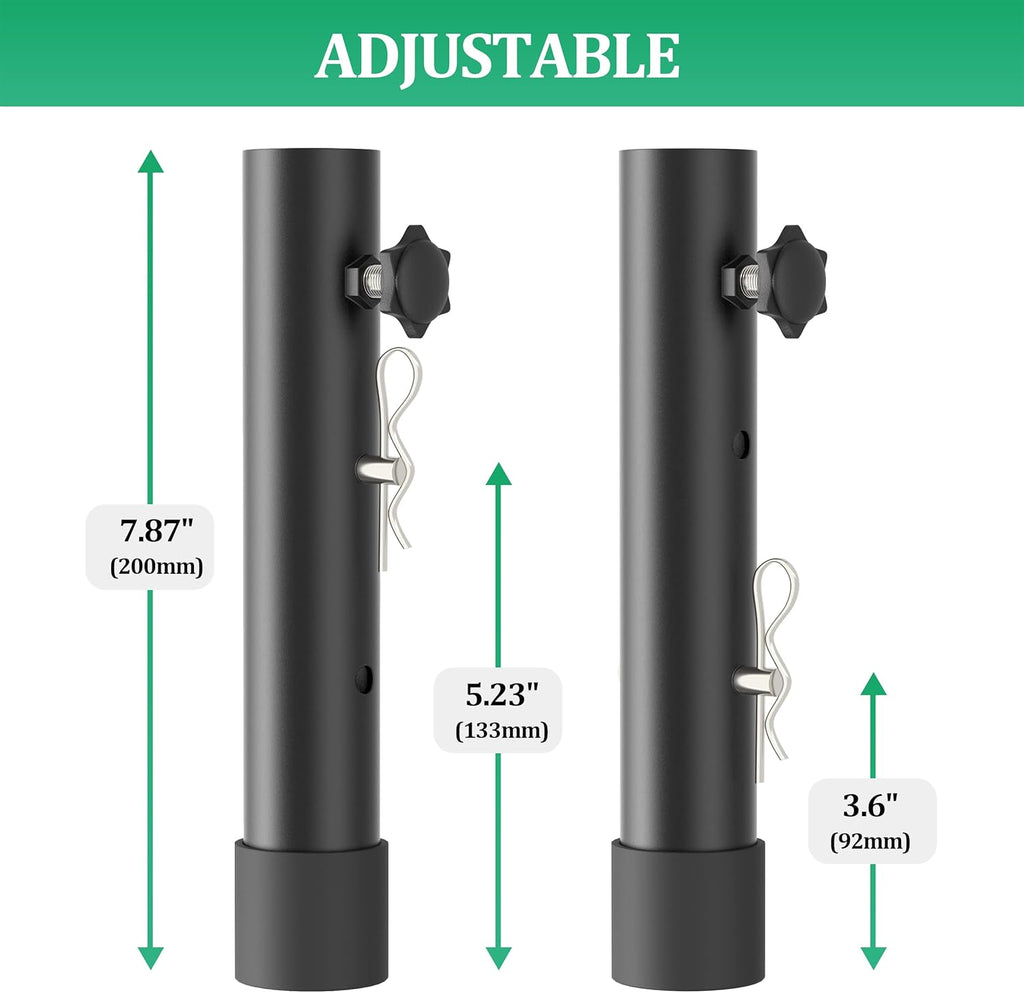 Folding Table Risers for Straight/Bent Leg, Durable Table Leg Extensions 2 Levels/Heights Table Leg Extenders 3.6in | 5.2in - All for Treating Your Back Pain (4-Pack)