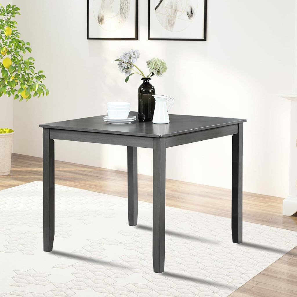 Knocbel Classic 2-Person Dining Table for Small Space, Wooden Apartment Condo Pub Bistro Kitchen Dining Furniture, Standard Height (Gray Square 30" H)