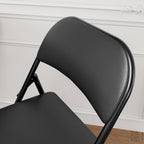 GarveeHome 2 Pack Folding Chairs with Padded Cushions, Padded Foldable Chair Hold Up to 350 LB, Portable Black Folding Chair Suitable for Dining Room, Home Office, Indoor and Outdoor Events
