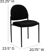 Flash Furniture Tania Comfort Black Fabric Stackable Steel Side Reception Chair