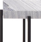 SAFAVIEH Home Collection - Aloha Side Table with Grey Marble Top & Black Iron Base, Modern Accent Table, Fully Assembled (ACC3748A)