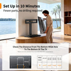 Perlegear Universal TV Stand with Power Outlet, Swivel TV Stand for 32-72 inch TVs up to 99 lbs, TV Base with Tempered Glass Base, Height Adjustable TV Mount Stand Max VESA 600x400mm PGTVS48